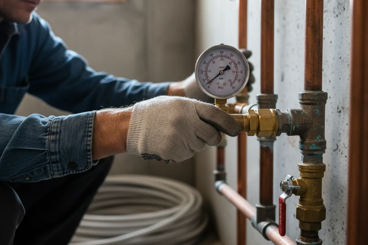 Pressure testing a repaired line during Water Line Repair in Viper